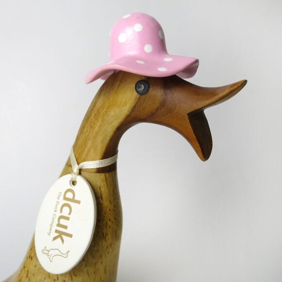 Dcuk The Duck Company Wooden Duck Pink Spotted Hat & Welly Boots - Picture 7 of 10